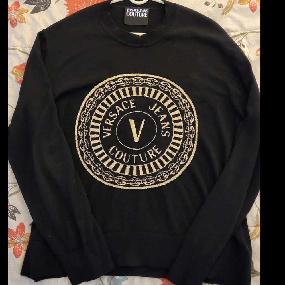 Versace Jeans Couture Black Wool Knit Sweater